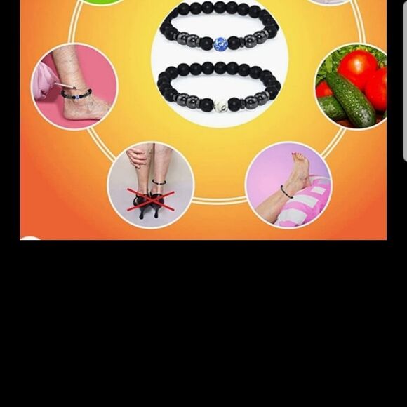 Anti swelling black obsidian stretch stone bracelet. - Picture 8 of 8